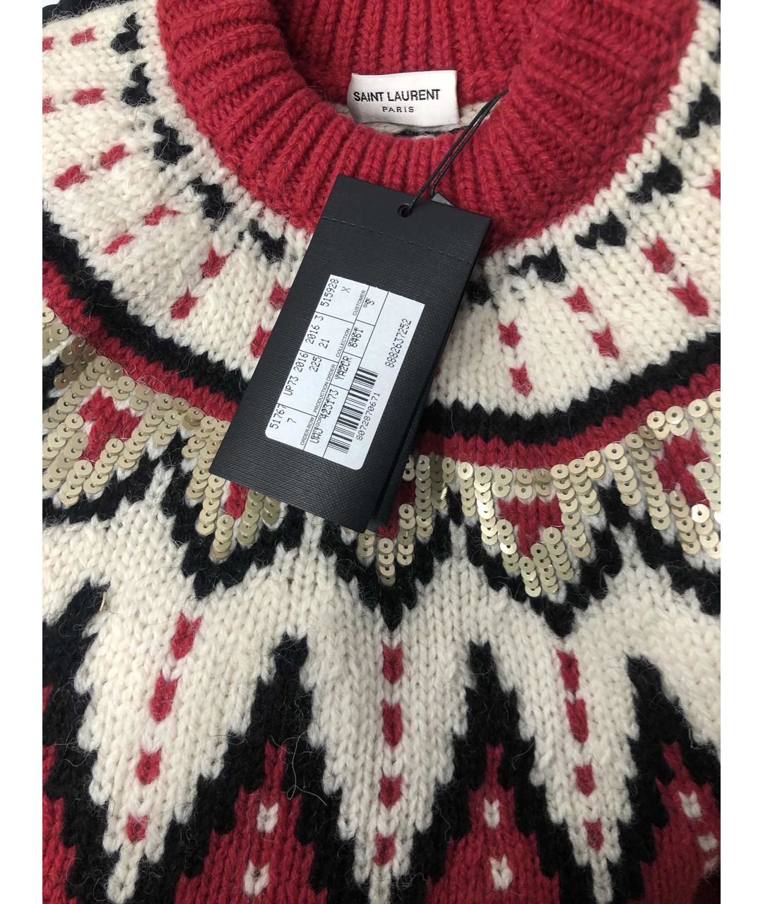 SAINT LAURENT Красный шерстяной джемпер / свитер, фото 5