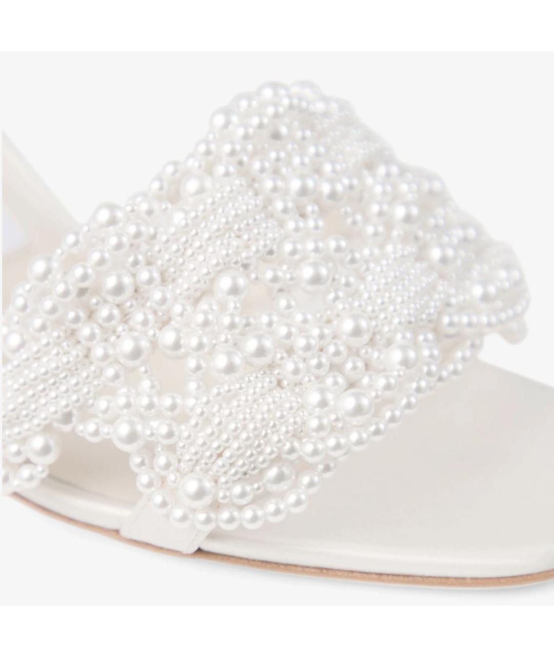 JIMMY CHOO Белые текстильные мюли, фото 3