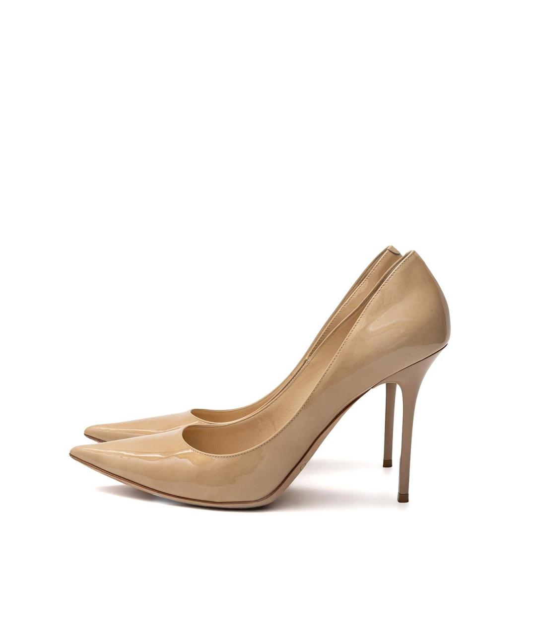 JIMMY CHOO Бежевые туфли из лакированной кожи, фото 2