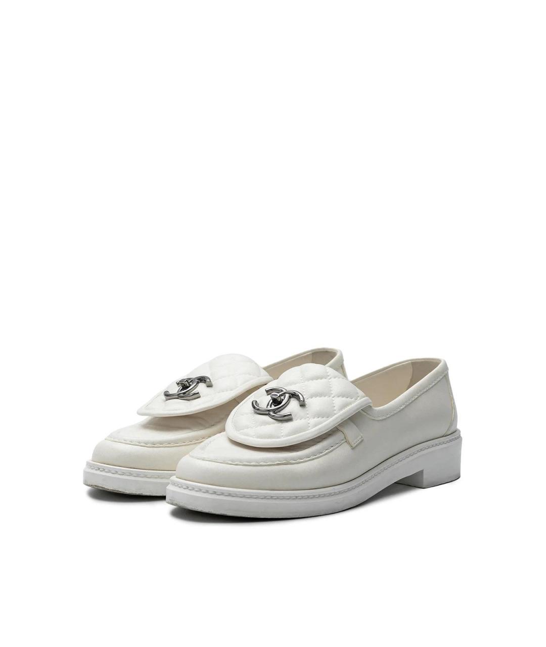 CHANEL Белые кожаные лоферы, фото 5