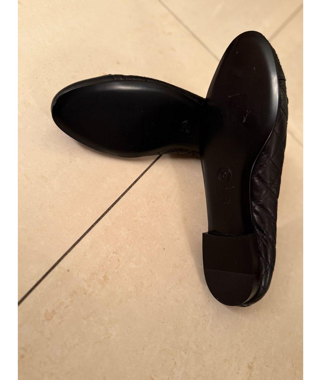 CHANEL Черные кожаные балетки, фото 3