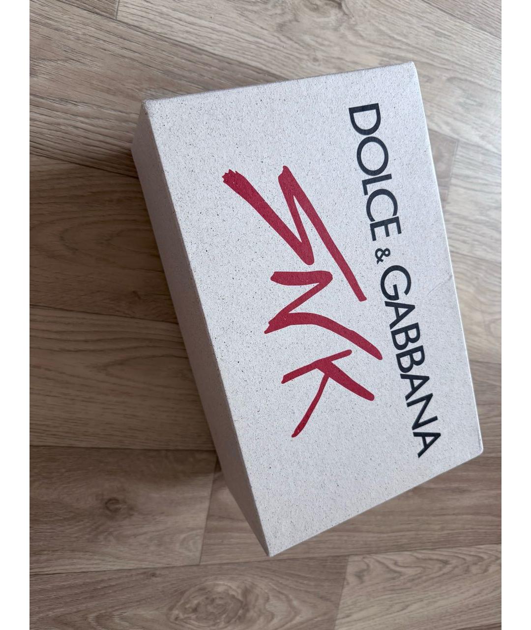 DOLCE&GABBANA Белые кожаные кеды, фото 5