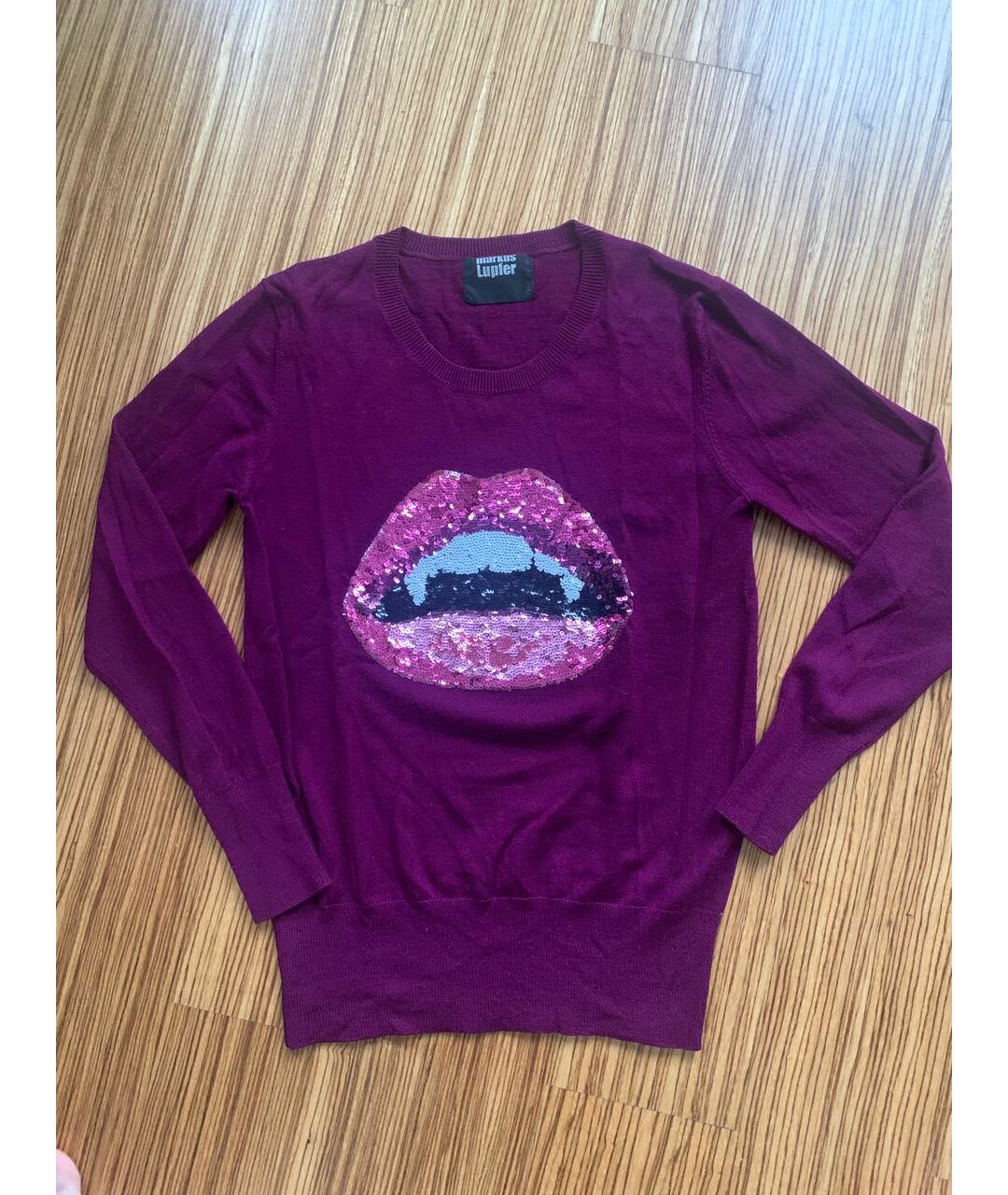 MARKUS LUPFER Фиолетовый шерстяной джемпер / свитер, фото 6