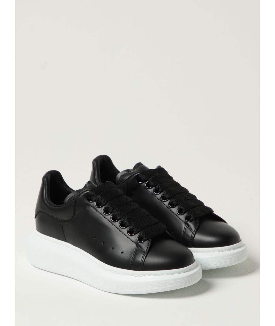 ALEXANDER MCQUEEN Черные кожаные кеды, фото 2
