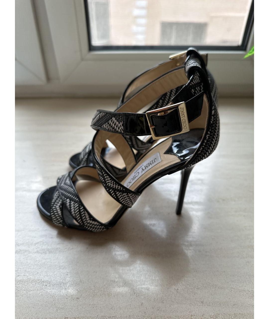 JIMMY CHOO Черные босоножки из лакированной кожи, фото 7