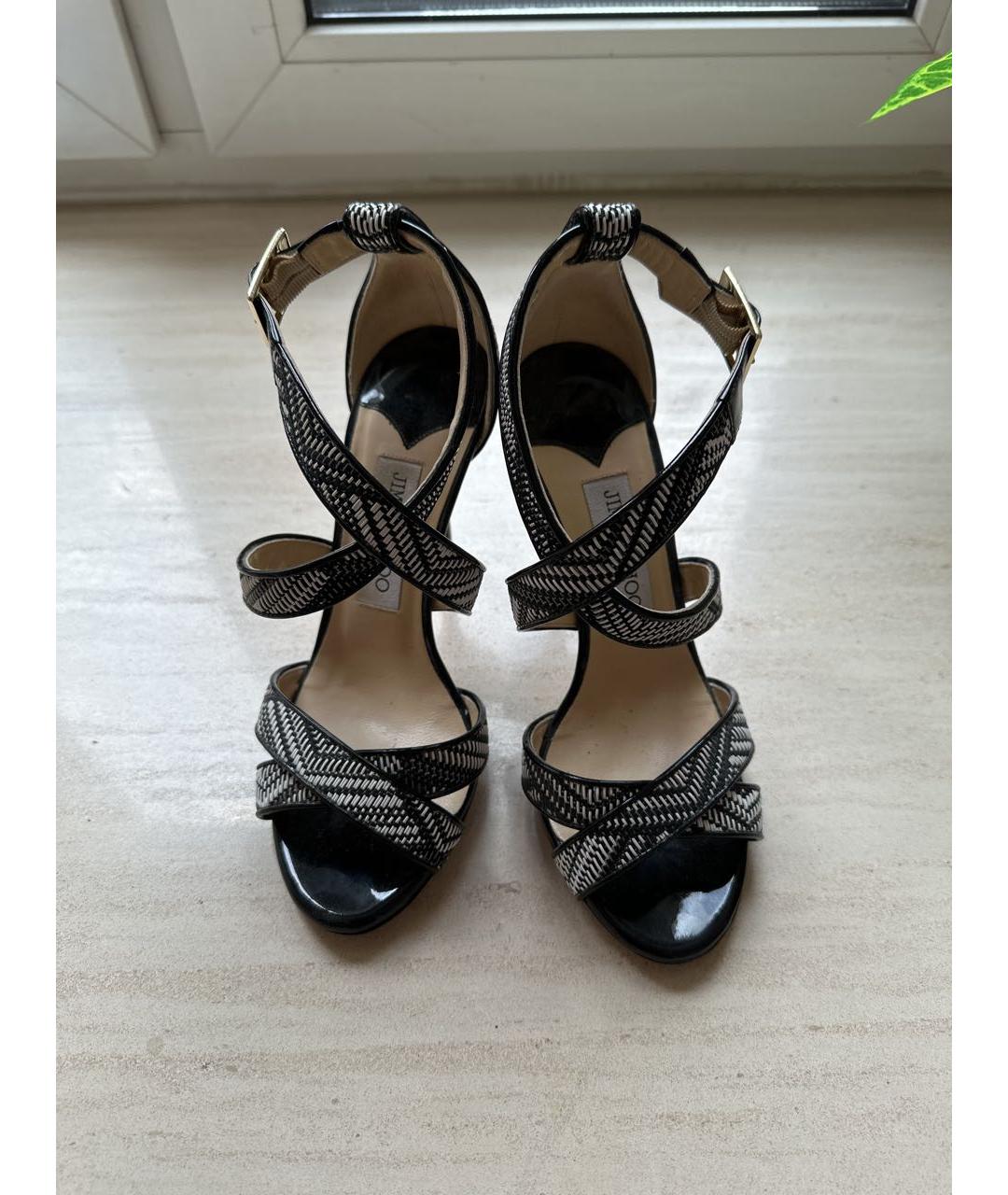 JIMMY CHOO Черные босоножки из лакированной кожи, фото 2
