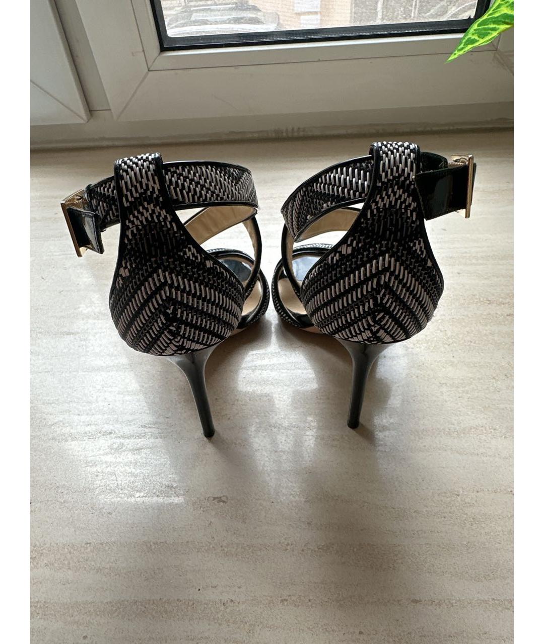 JIMMY CHOO Черные босоножки из лакированной кожи, фото 4