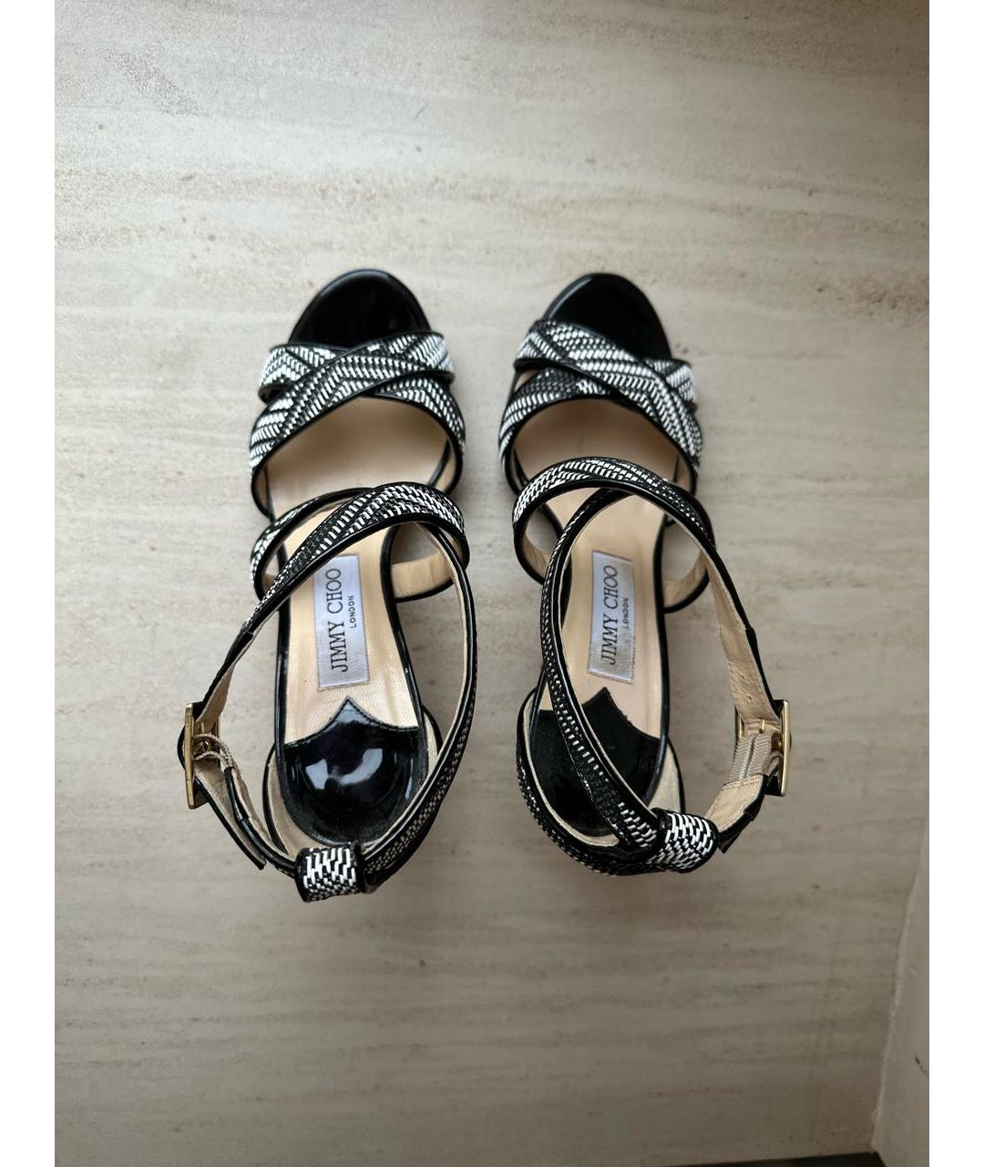 JIMMY CHOO Черные босоножки из лакированной кожи, фото 3