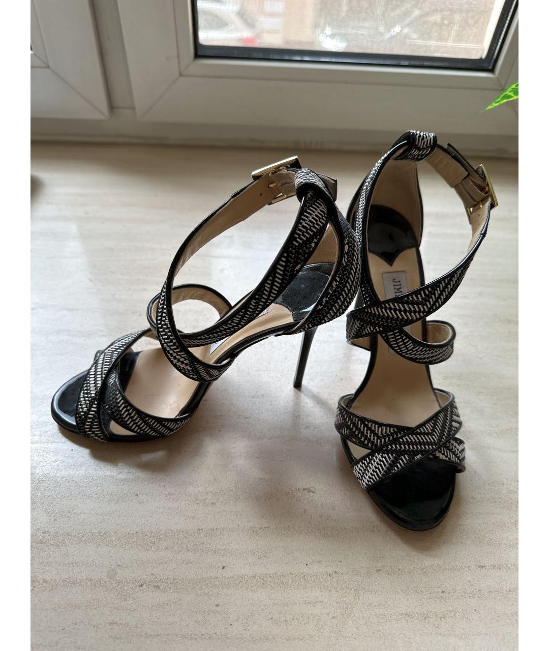 JIMMY CHOO Черные босоножки из лакированной кожи, фото 5