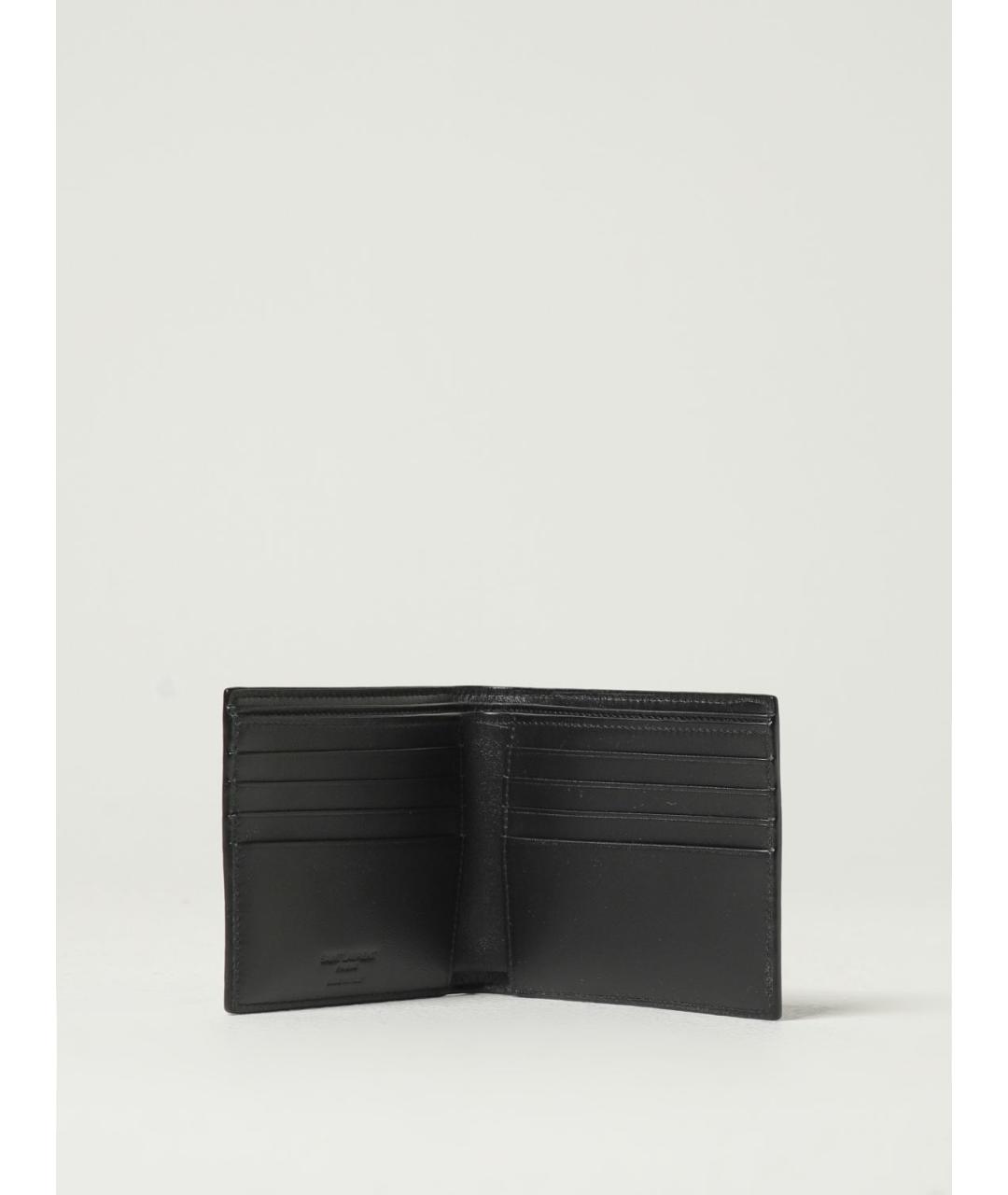 SAINT LAURENT Черный кожаный кошелек, фото 2