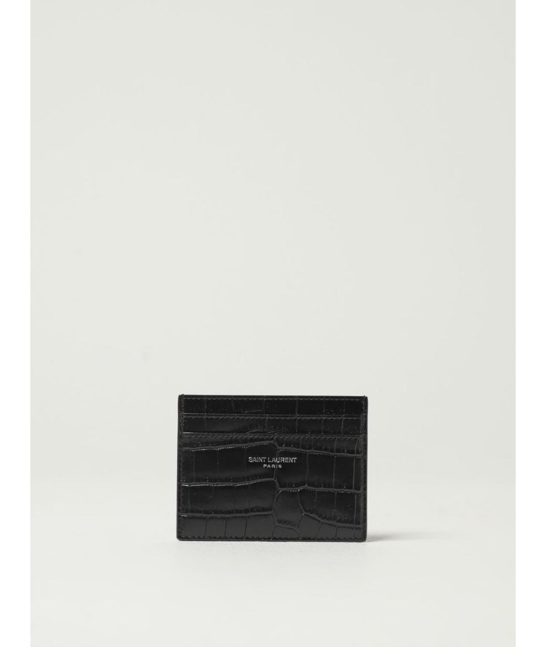 SAINT LAURENT Черный кожаный кардхолдер, фото 3