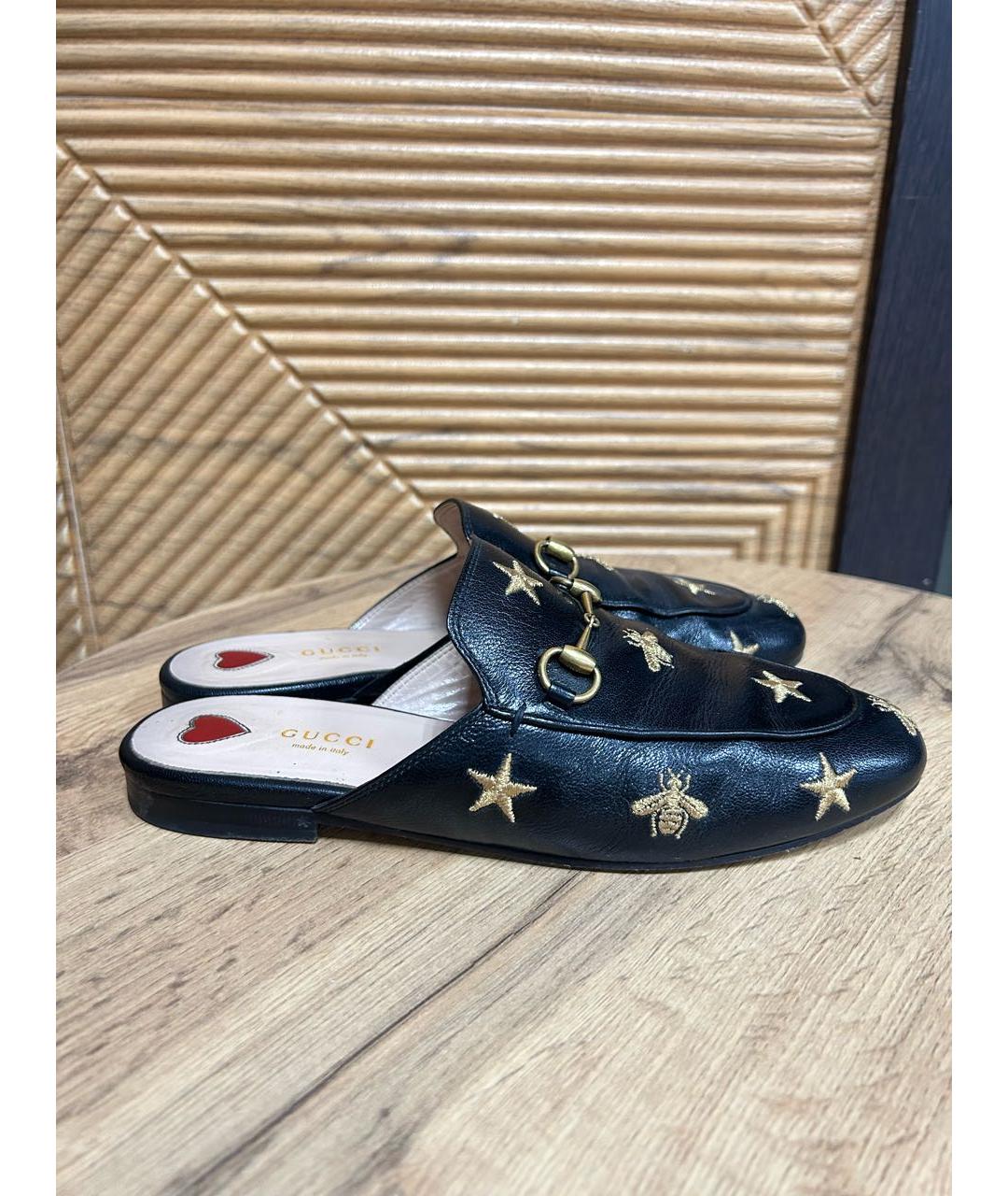 GUCCI Черные кожаные мюли, фото 4