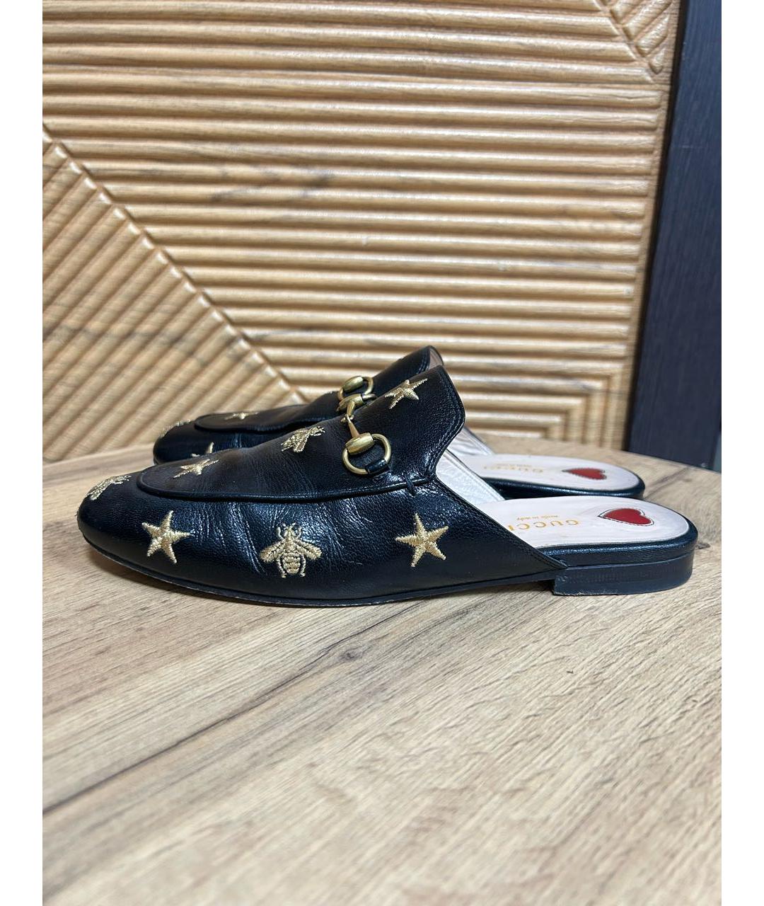 GUCCI Черные кожаные мюли, фото 2