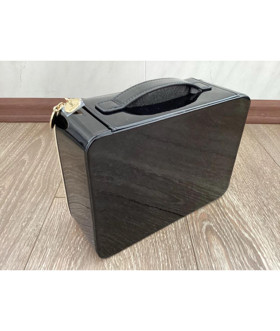 YVES SAINT LAURENT BEAUTY Черная косметичка из лакированной кожи, фото 2