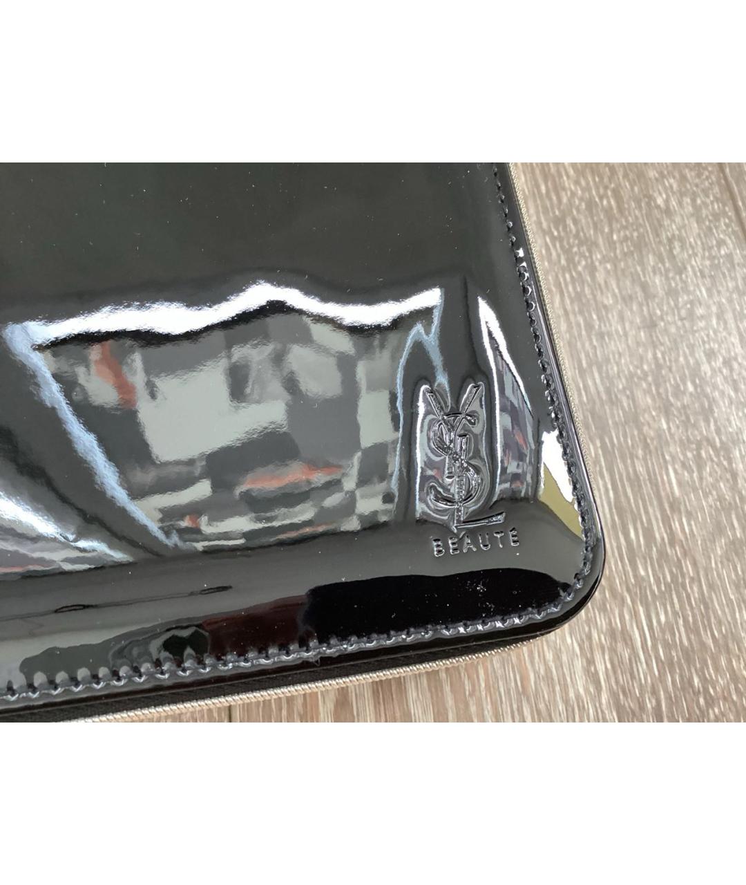YVES SAINT LAURENT BEAUTY Черная косметичка из лакированной кожи, фото 7