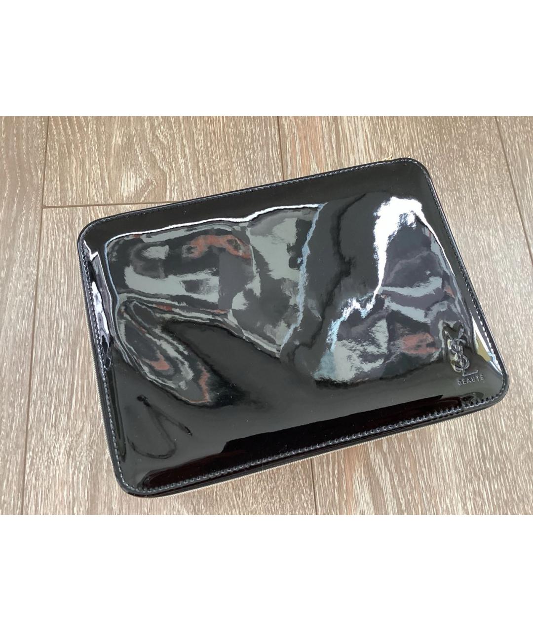 YVES SAINT LAURENT BEAUTY Черная косметичка из лакированной кожи, фото 6