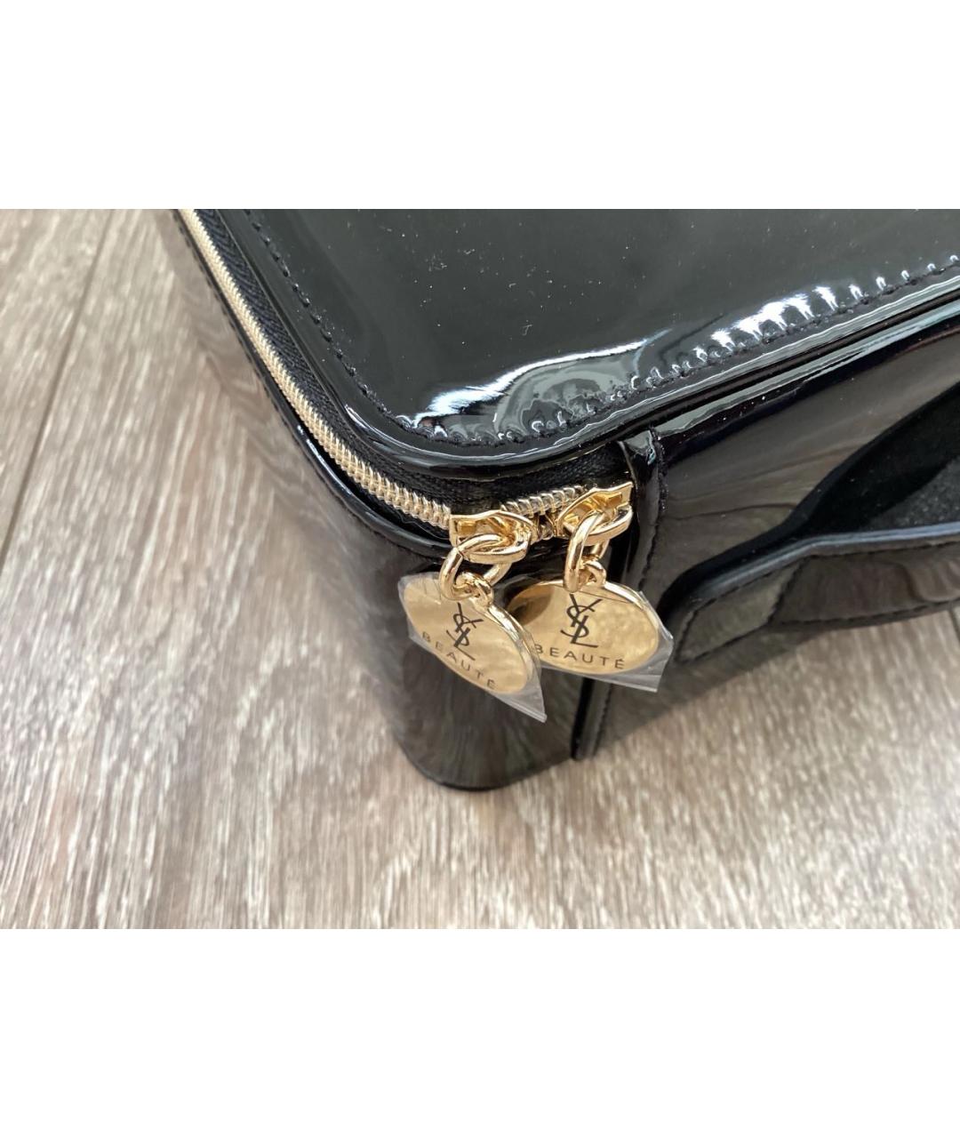 YVES SAINT LAURENT BEAUTY Черная косметичка из лакированной кожи, фото 5