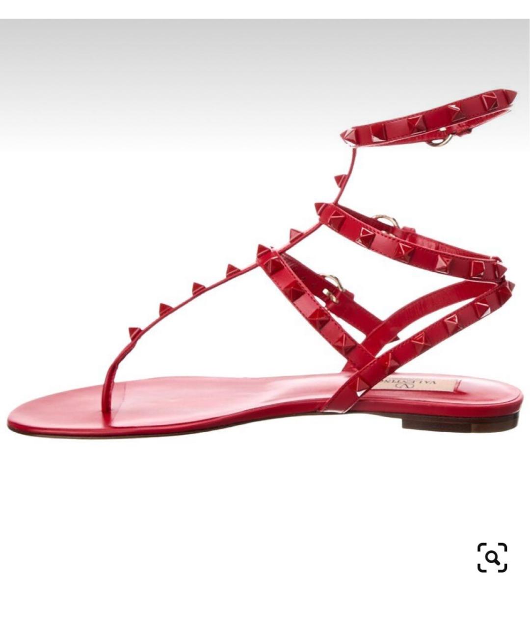 VALENTINO Бордовые кожаные сандалии, фото 7
