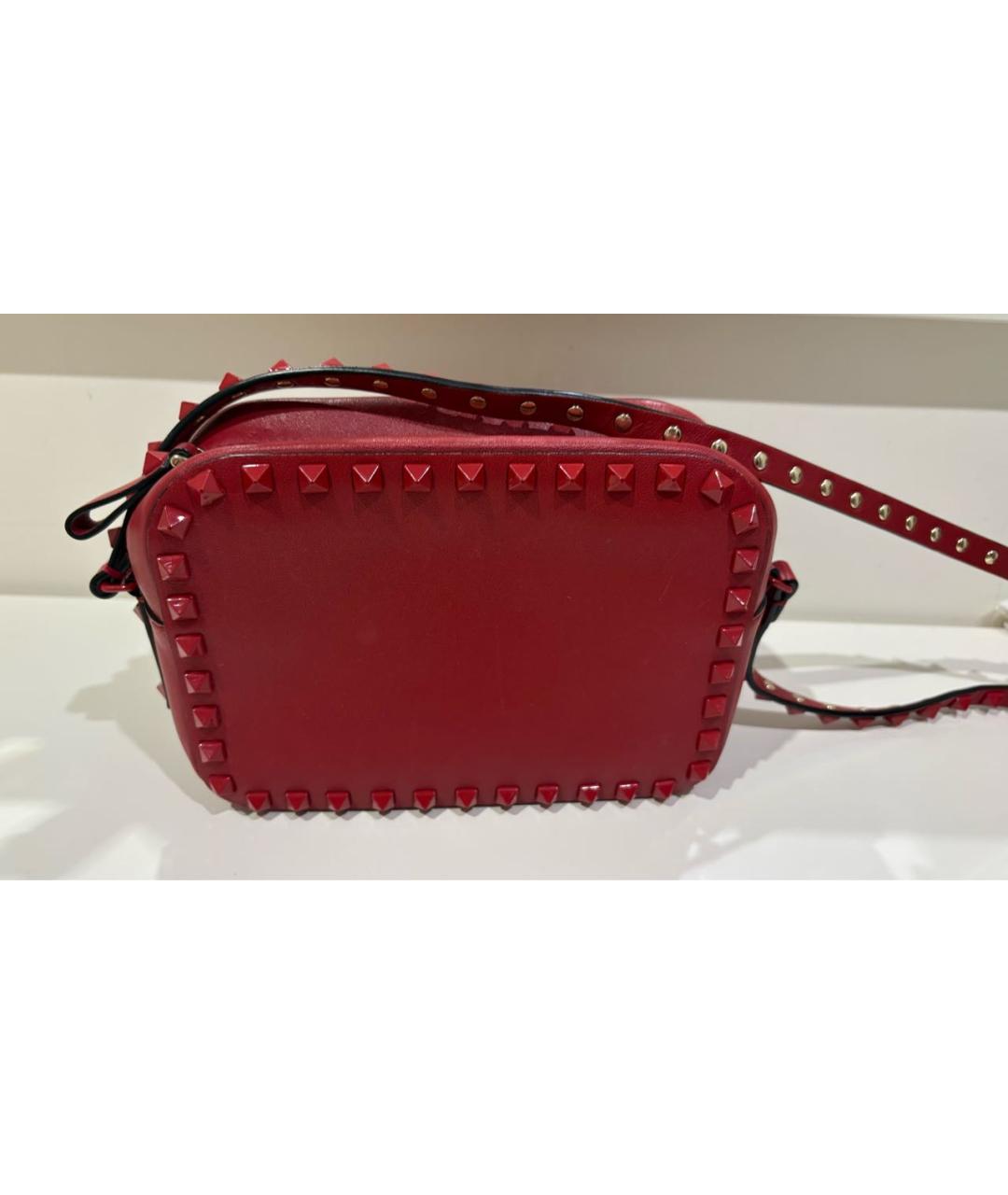 VALENTINO Бордовая кожаная сумка через плечо, фото 2