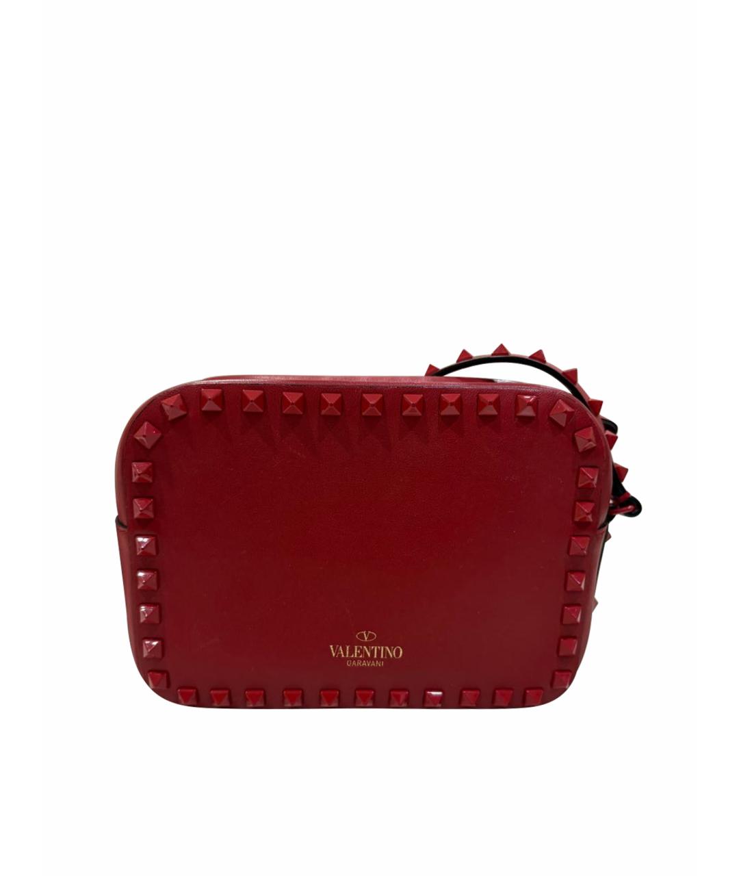 VALENTINO Бордовая кожаная сумка через плечо, фото 1
