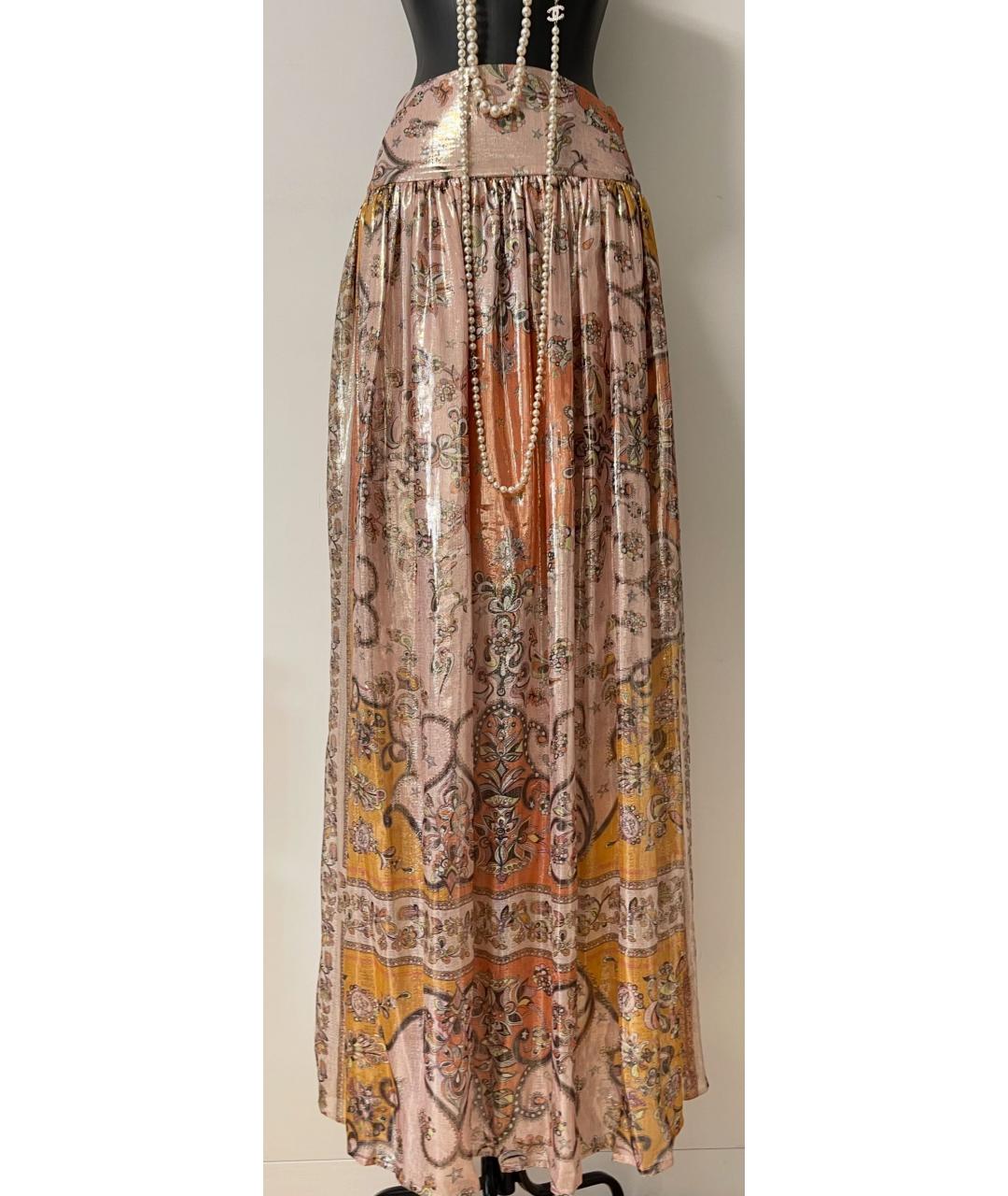 EMILIO PUCCI Коралловая шелковая юбка макси, фото 9
