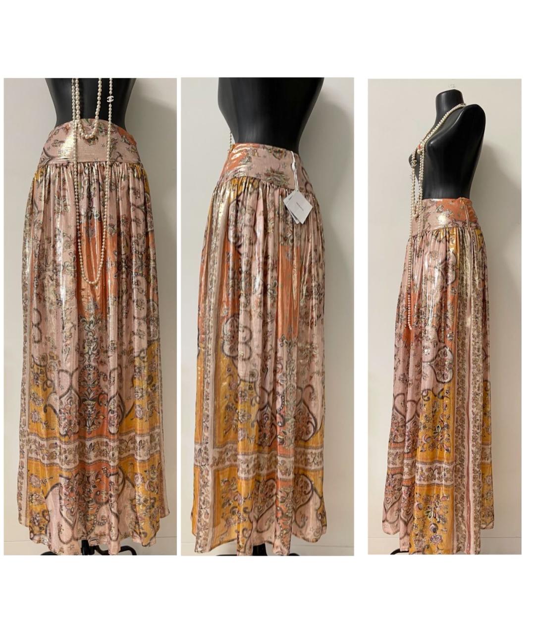 EMILIO PUCCI Коралловая шелковая юбка макси, фото 3