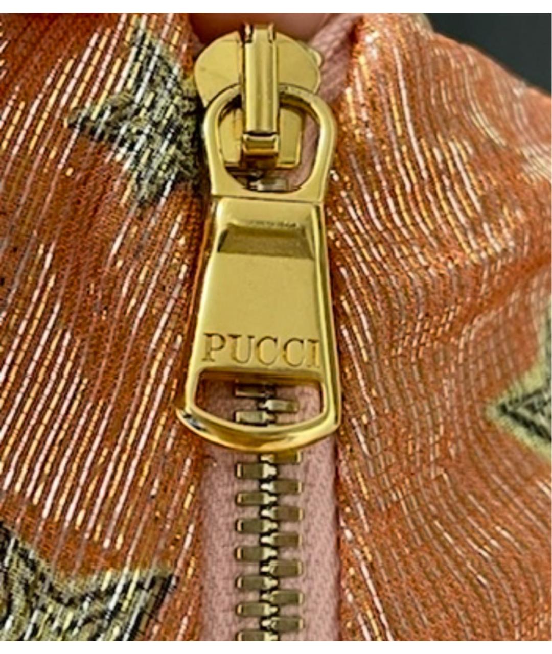 EMILIO PUCCI Коралловая шелковая юбка макси, фото 5