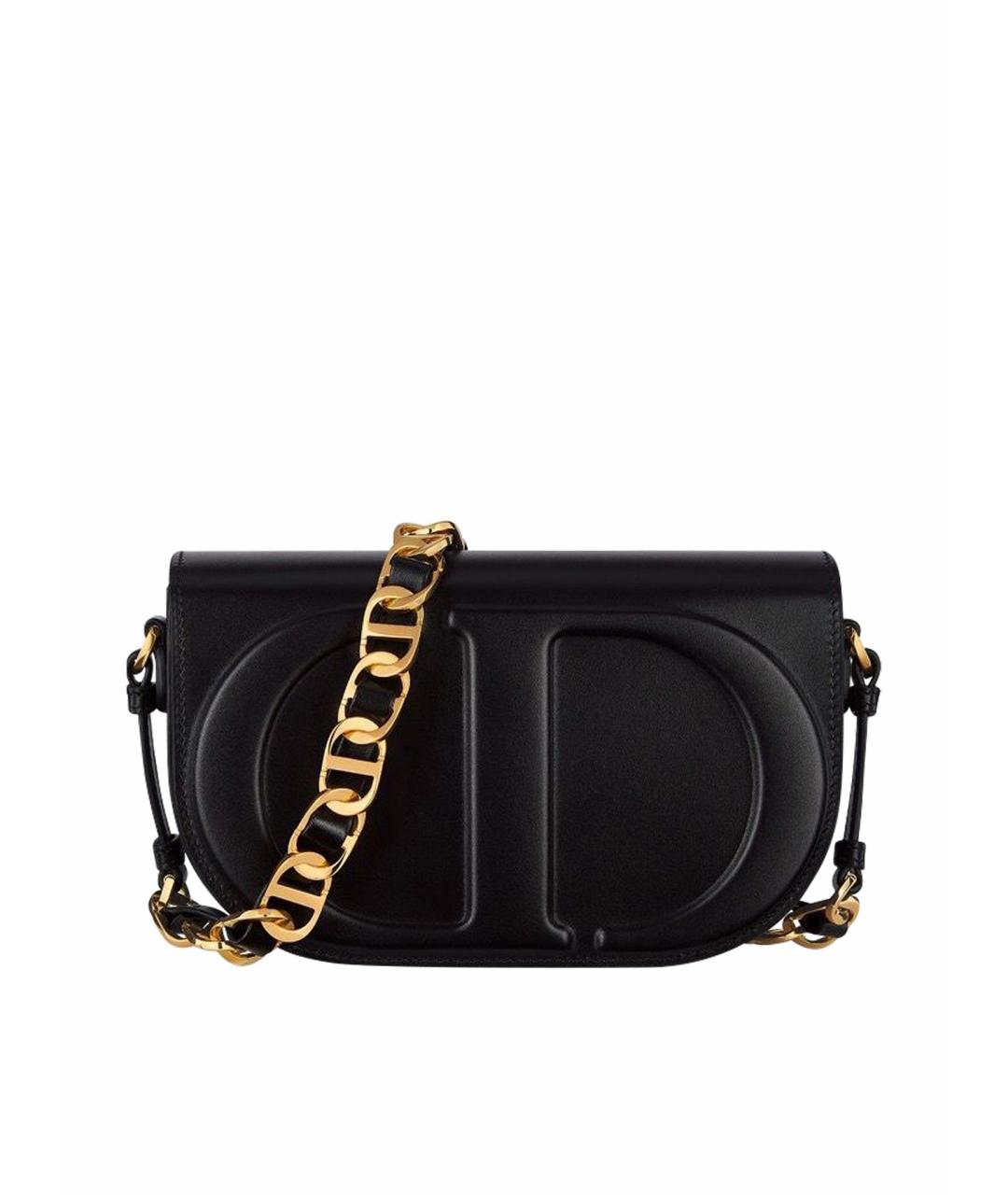 CHRISTIAN DIOR Черная кожаная сумка через плечо, фото 1