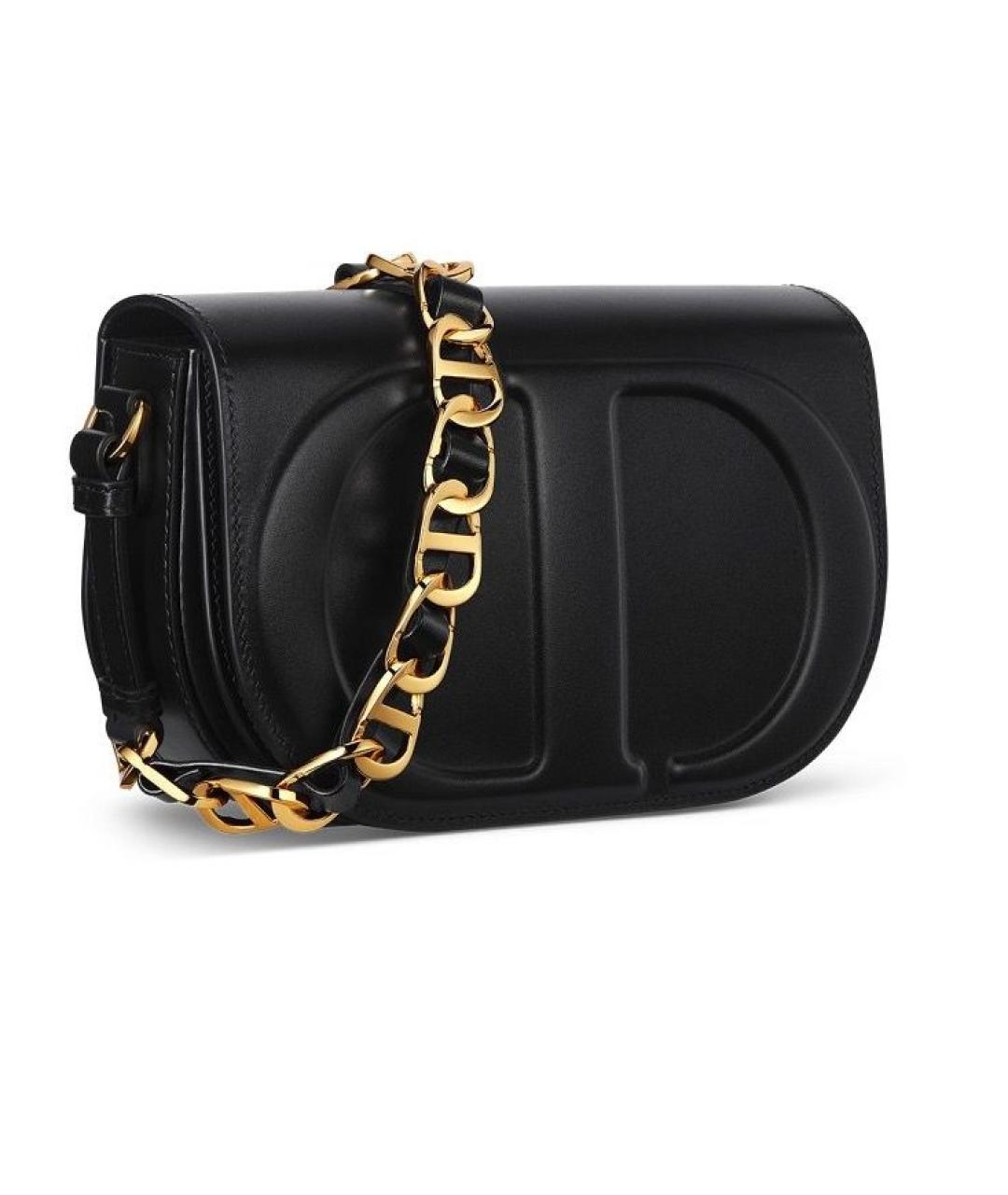 CHRISTIAN DIOR Черная кожаная сумка через плечо, фото 7