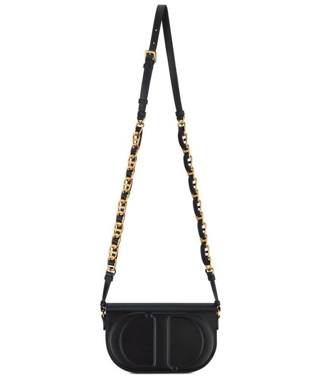 CHRISTIAN DIOR Черная кожаная сумка через плечо, фото 5