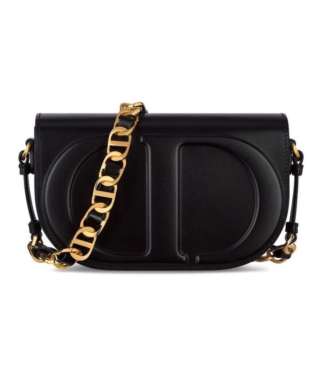 CHRISTIAN DIOR Черная кожаная сумка через плечо, фото 8