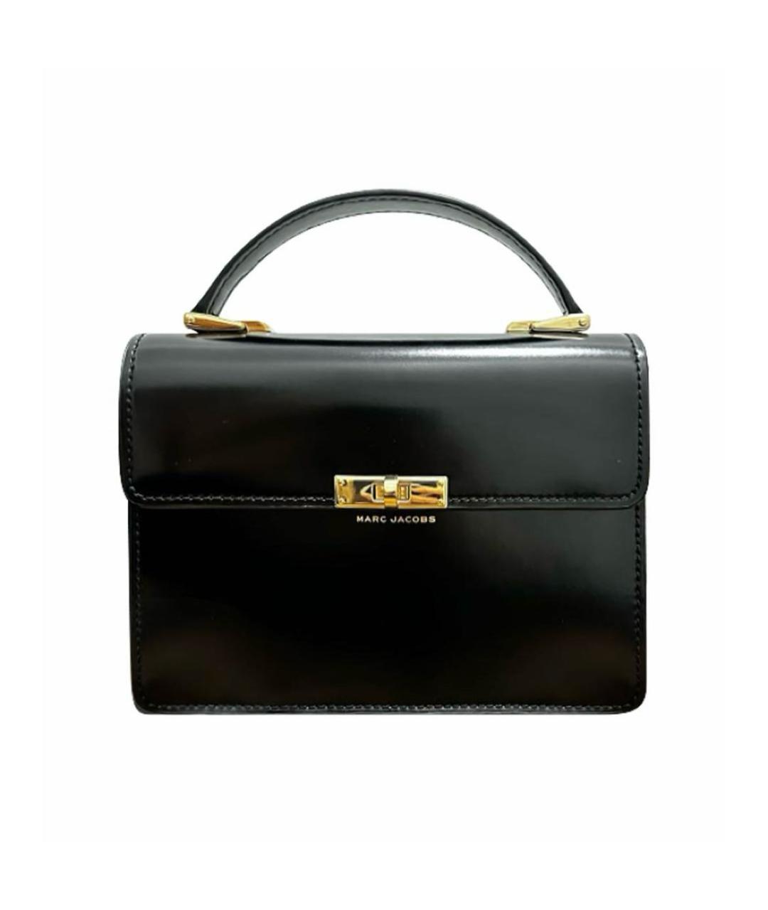 MARC JACOBS Черная сумка с короткими ручками из лакированной кожи, фото 1