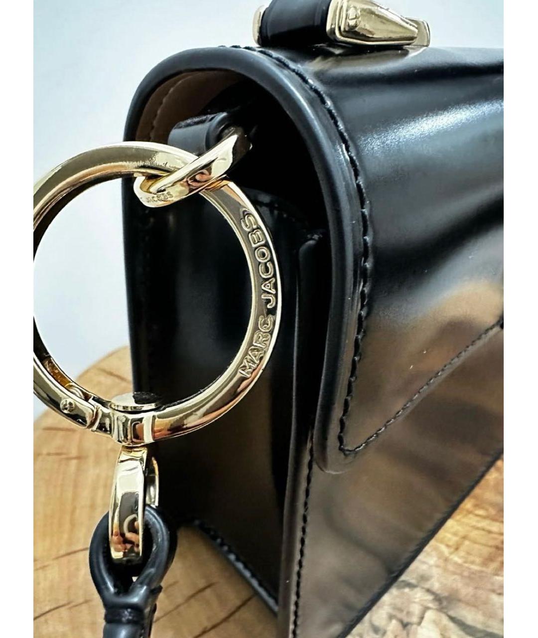MARC JACOBS Черная сумка с короткими ручками из лакированной кожи, фото 5