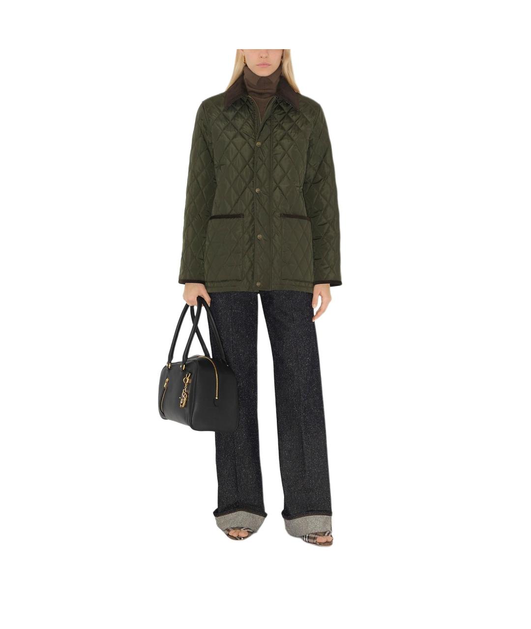 BURBERRY Зеленый пуховик, фото 2