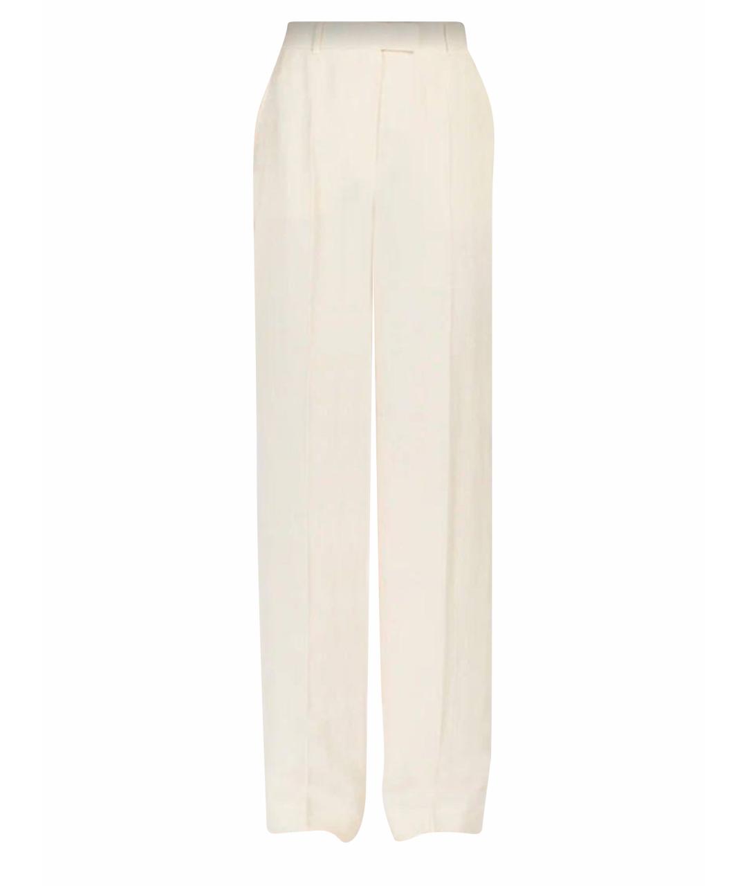 MAX MARA STUDIO Бежевые льняные прямые брюки, фото 1