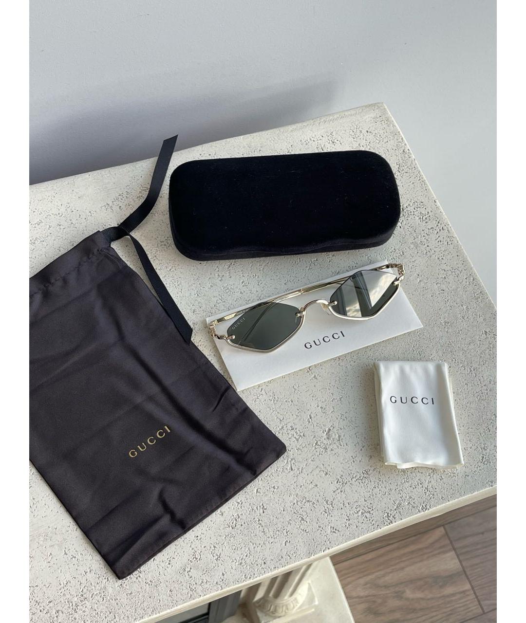 GUCCI Черные металлические солнцезащитные очки, фото 7