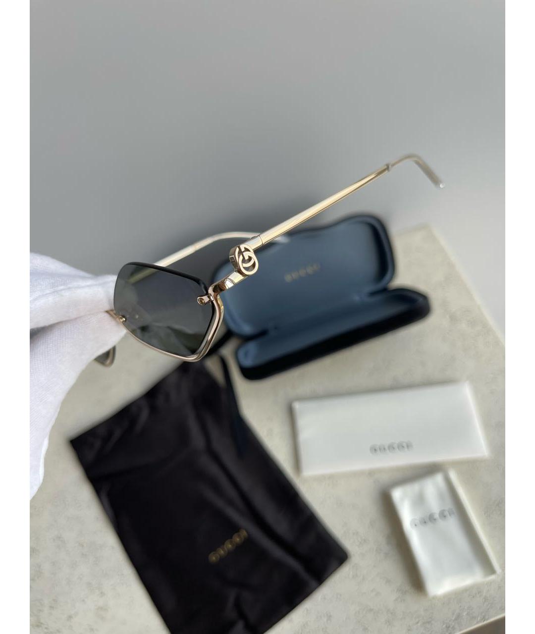 GUCCI Черные металлические солнцезащитные очки, фото 8