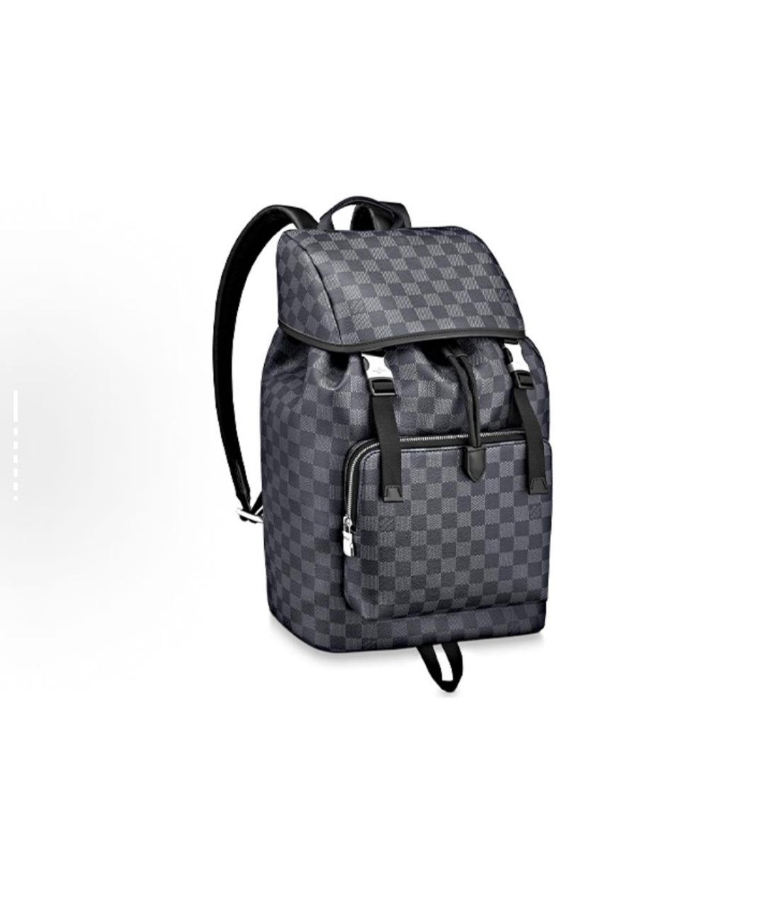 LOUIS VUITTON Черный рюкзак из искусственной кожи, фото 5