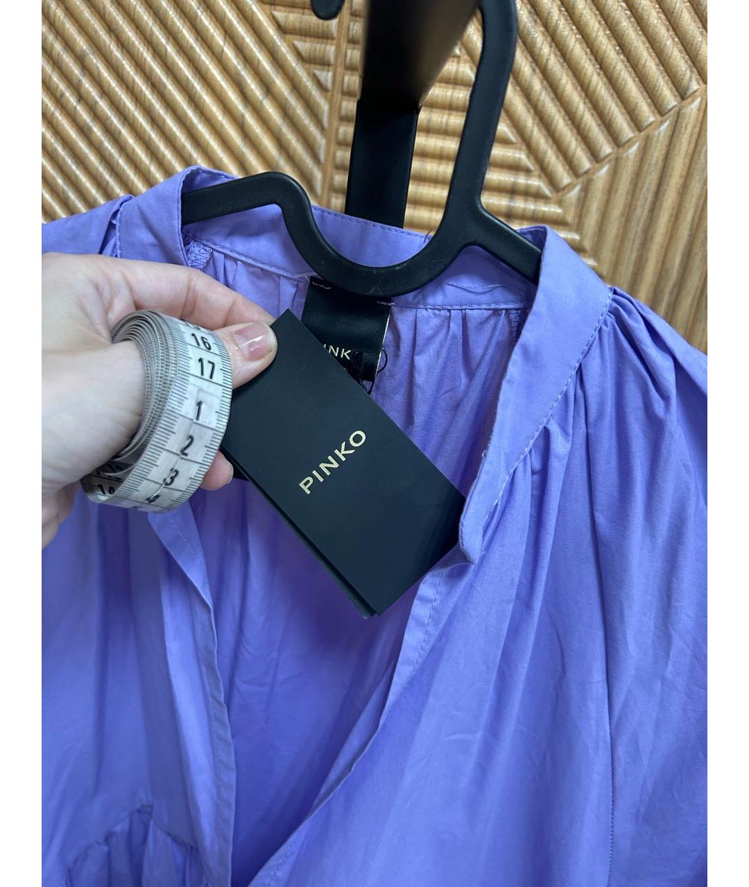 PINKO Фиолетовое хлопковое повседневное платье, фото 5