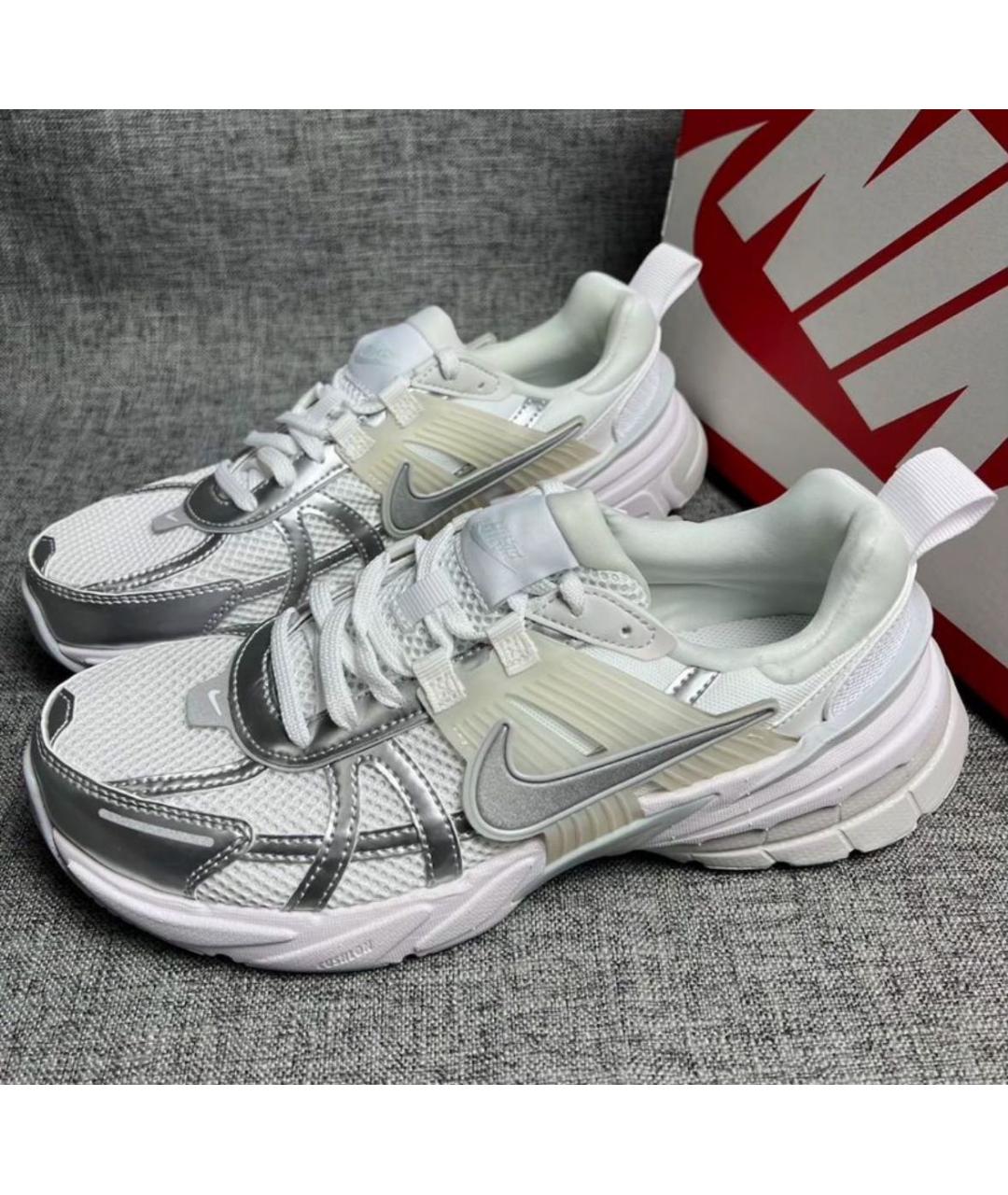NIKE Белые кожаные низкие кроссовки / кеды, фото 4