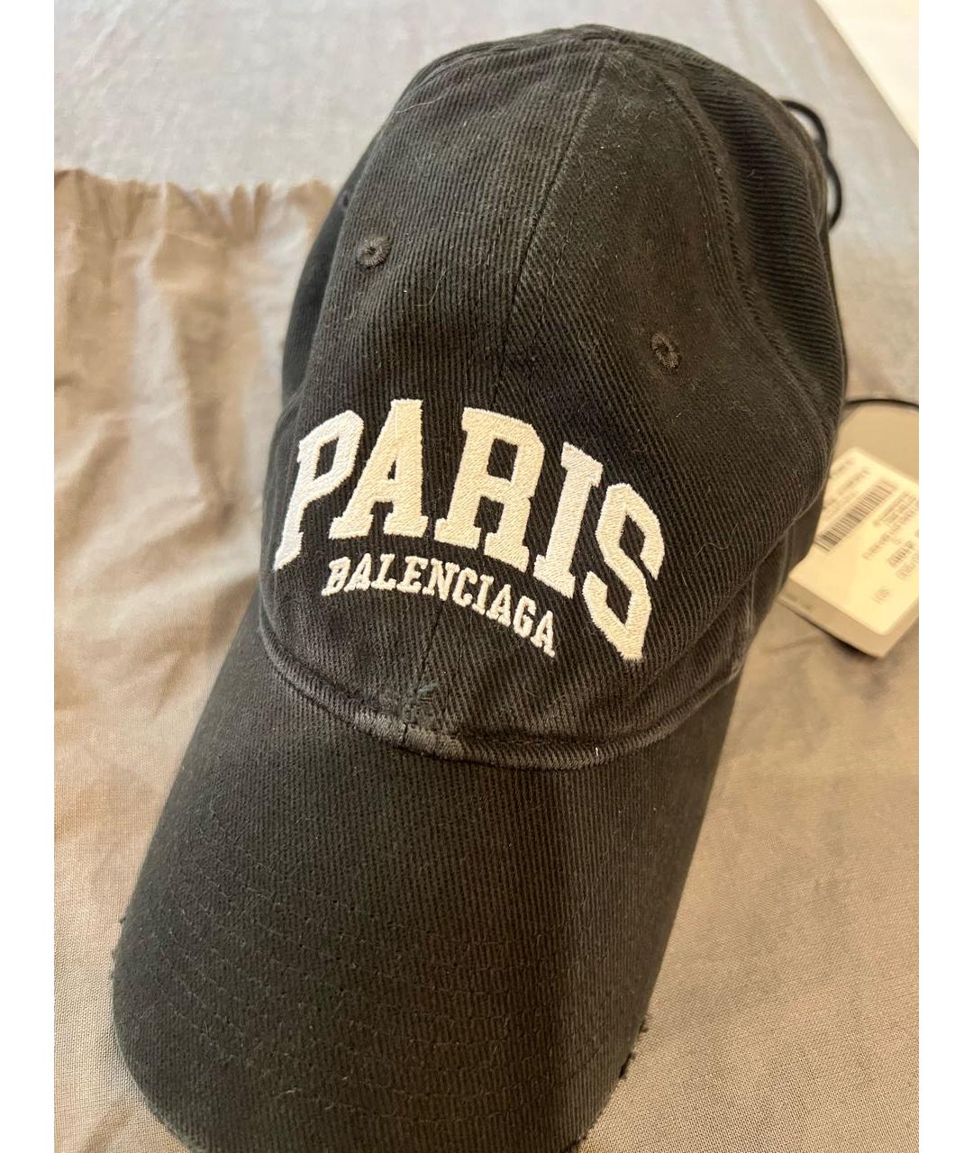 BALENCIAGA Антрацитовая хлопковая кепка, фото 3