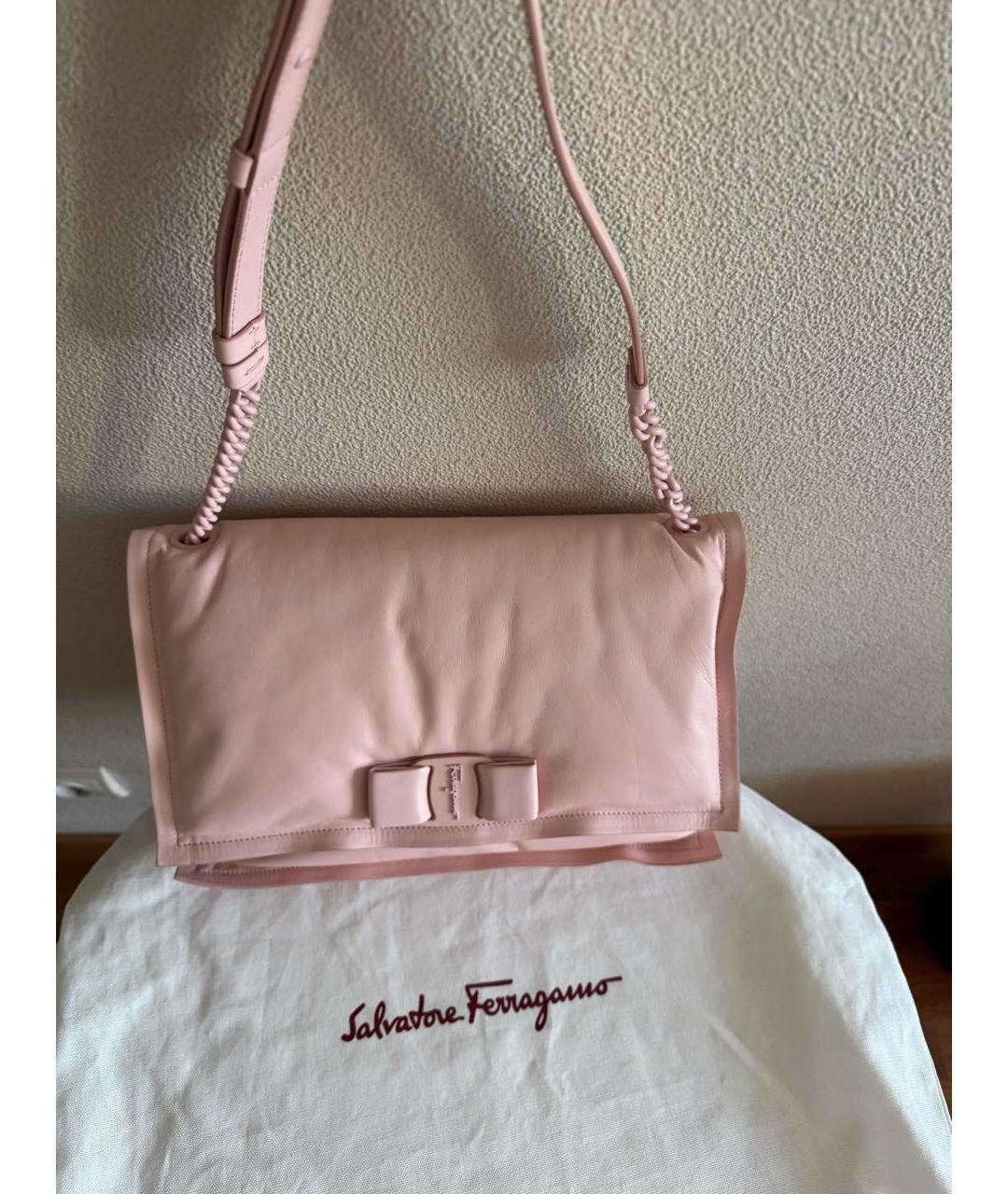 FERRAGAMO Розовая кожаная сумка через плечо, фото 3