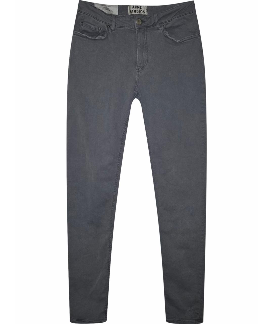 ACNE STUDIOS Антрацитовые хлопко-эластановые джинсы слим, фото 1
