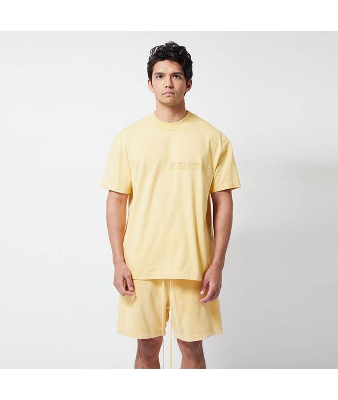 FEAR OF GOD ESSENTIALS Желтая хлопковая футболка, фото 3