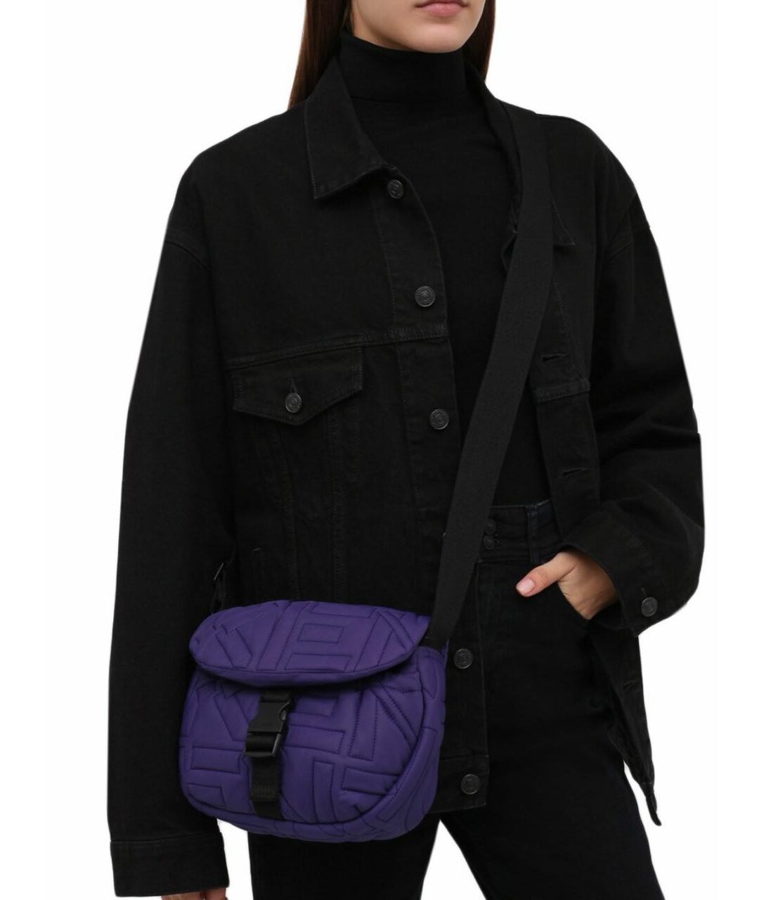 KENZO Фиолетовая тканевая сумка тоут, фото 5