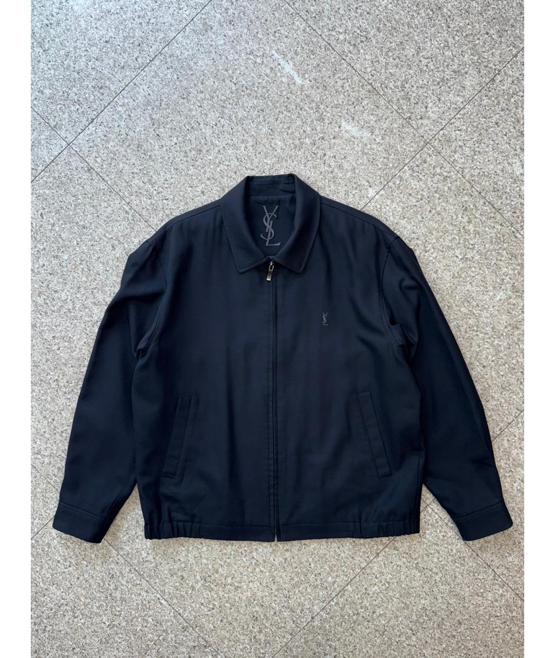 SAINT LAURENT Темно-синяя полиэстеровая куртка, фото 10