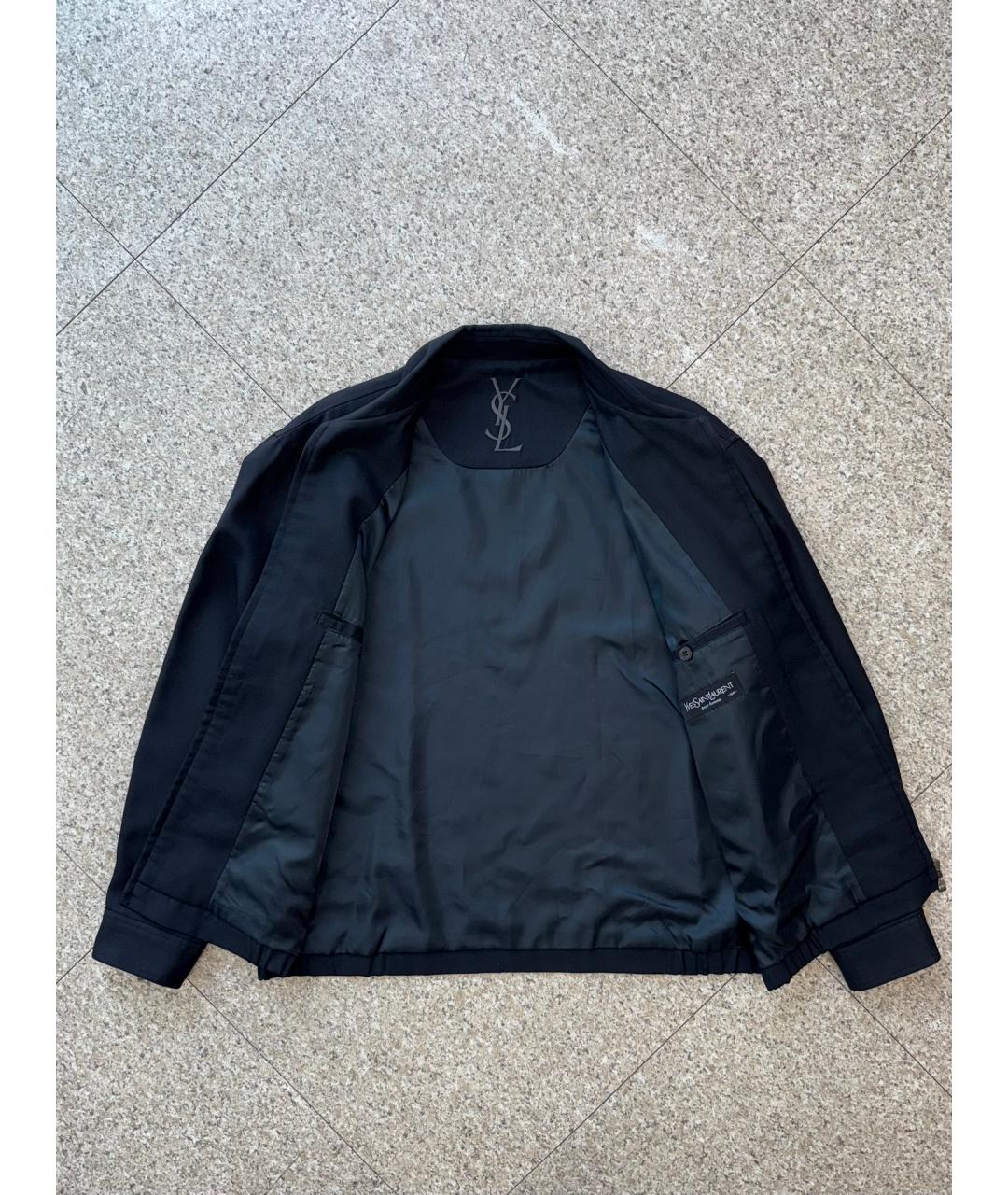 SAINT LAURENT Темно-синяя полиэстеровая куртка, фото 9