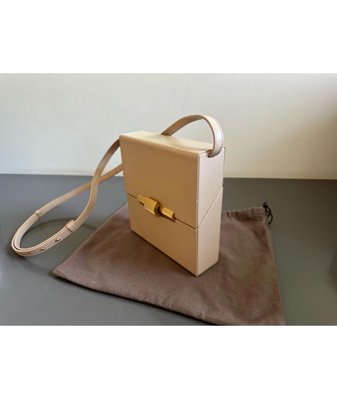 BOTTEGA VENETA Бежевая кожаная сумка через плечо, фото 2