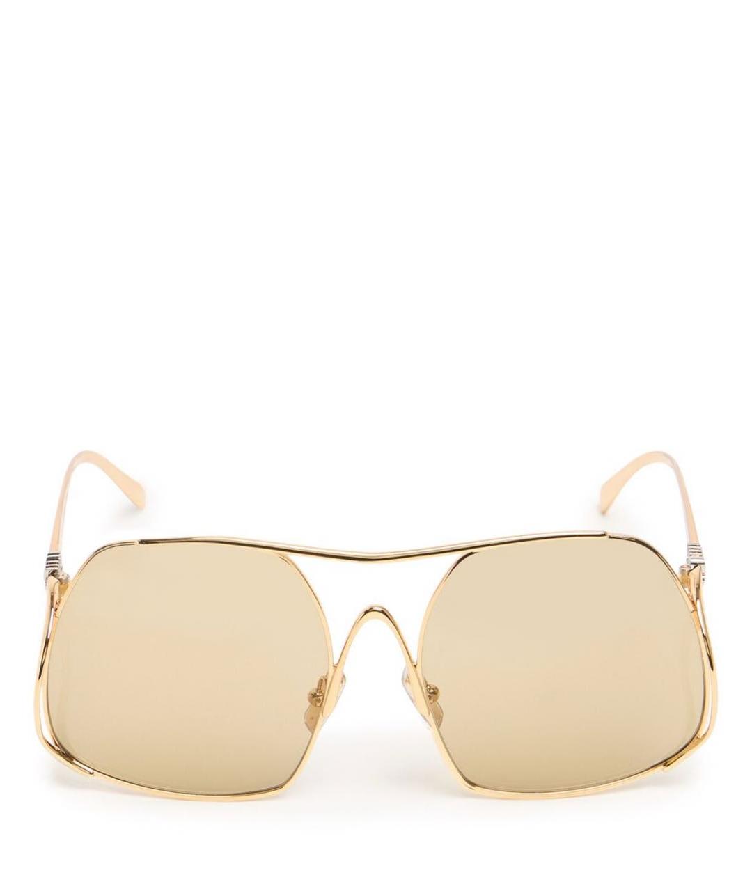 MIU MIU Золотые металлические солнцезащитные очки, фото 5