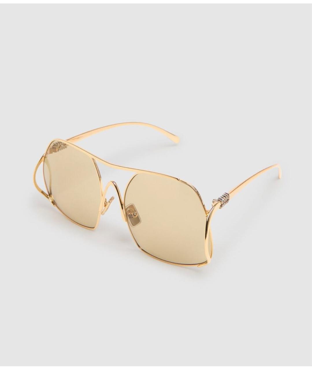 MIU MIU Золотые металлические солнцезащитные очки, фото 2